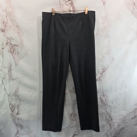 J Jill Pants Womens Medium Gray Pull On High Rise Ponte Slim Leg Heathered - Picture 1 of 11